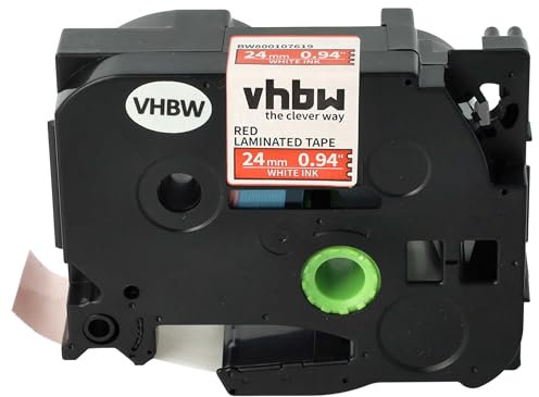 vhbw Schriftband-Kassette Ersatz für Brother TZE-455, TZ-455 für Etiketten-Drucker 8m x 24mm Weiß auf Rot