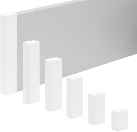 REESE Leisten-Abschluss für Sockelleisten | Endkappe links 18 x 150 mm | Weiß | passgenau | Profil Weimar | einfache Montage ohne Bohren