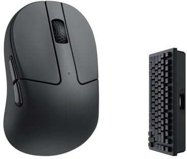 Keychron Souris sans fil M4 PixArt 3395 avec bouton macro programmable 26 000 DPI, 4000 Hz 2,4 GHz Bluetooth 5.1, 35 g, design ergonomique ultra léger - Noir