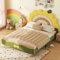 FEZTOY Bett 140x200 mit Lattenrost Kinder Mädchen Einzelbett, Kinderbett, Sonnenblumenform, Bettgestell, Jugendbett, Bett für Jungen und Mädchen, PU, ohne Matratze