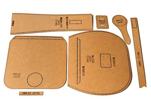 Sefdrert 1 Set Leder-Werkzeugset, -Schnittmuster, fertige Produktgröße: 21 x 19 x 6,5 cm