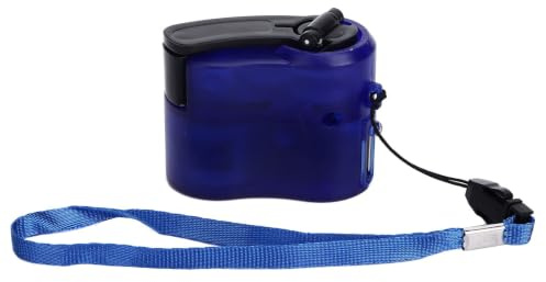 Tragbares Handkurbel-Ladegerät, USB-Handkurbel-Handy-Ladegerät, Tragbares Hand-Power-USB-Ladegerät für Outdoor-Wandercamping (BLUE)