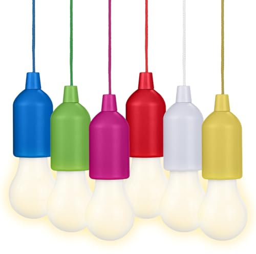 Valiant Fun FIR587 Lot de 6 guirlandes Lumineuses à Del à Suspendre alimentées par Piles, Blanc Chaud