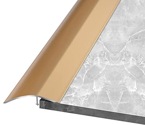 SUCHETA Uneven Floor Transition Strip, 1.5cm Wide Door Thresholds for Interior/Exterior Doors, Wood to Tile Doorway Aluminum Edge Trim