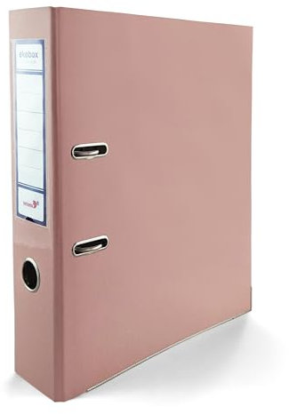 Netuno 1x Akten-Ordner glänzend Pastellrosa DIN A4 Ekobox Premium Edition 2-Ring-Mechanik Ringorder A4 75 mm Kunststoff Ordner breit Büroordner Plastikordner Briefordner Ringmappe breiter Aktenordner