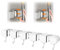 GmwyCzV Wall Mounted Broom Holder with 5 Holders 6 Hooks, Self-Adhesive Wall Mounted Broom Hooks, Garden Tool Hooks, Wall Hanging Broom Holder for Kitchen, Garage, Bathroom (White)