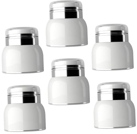 Baluue 6pcs Acrylic Cream Bottles Dispenser Pump Jars for Body Butter Perfume Storage