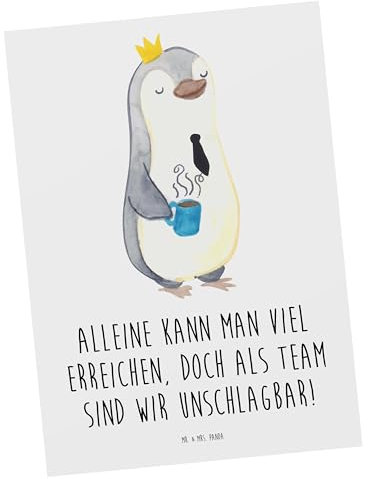 Mr. & Mrs. Panda Postkarte Im Team zusammenarbeiten - Geschenk, Stärke, Zuversicht, Hoffnung, Mut machen, Ansichtskarten, Grußkarte, Ansichtskarte, kollegiale Unterstützung, Vision, gemeinsame Ziele