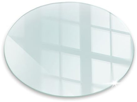 Funkenschutz Glasplatte Kaminofen Kaminplatte Kaminglas Ofenglas gehärtetem Glas ⌀50cm Rund Premium Hitzeschutz für Kamin Funken- und Kratzfest Design Bodenplatte Elegante Klarglas