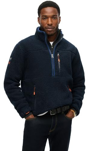 Superdry Herren Outdoor Sherpa-Fleece mit Halbreißverschluss Finster Marineblau L