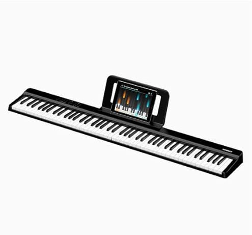 TERENCE Folding Keyboard Piano 88-key piano keyboard with Z-stand Portable semi-weighted keyboard 10W speaker Built-in recording function Bluetooth MIDI interface Suitable for children and adults