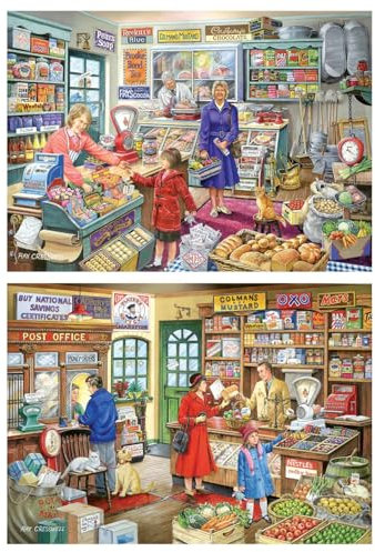 The House of Puzzles Please May I Have Jigsaw Set - 2 x BIG 500 Piece Jigsaws For Adults, Multi Puzzle Pack, Artist Illustrated, Deluxe Puzzle Gifts, Sustainably Made