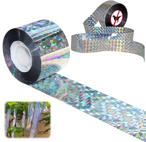 2 Rollen Vogelabwehr Vogelband, Reflektierendes Vogelabwehrband, 80m x 2.4cm Vogelabwehr Vogelband, Vogelabwehr Band,für Protect Häuser, Gärten Höfe Pflanze Frucht