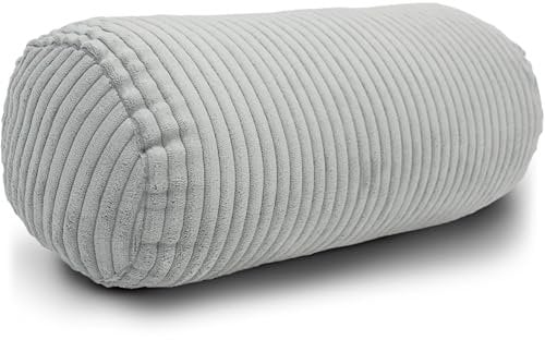Amilian Nackenrolle mit Bezug 40x15 cm – Cord Kissen mit Füllung – Waschbar – Für Erwachsene & Kinder – Ideal für Nacken (Nachtnebel, 40 x 15 cm)
