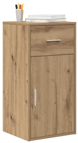 vidaXL Sideboard Artisan-Eiche 38 x 34 x 75 cm | Mix aus handgemachter Kunst und modernem Look, Mit einer Schublade und einer Tür mit Scharnieren,