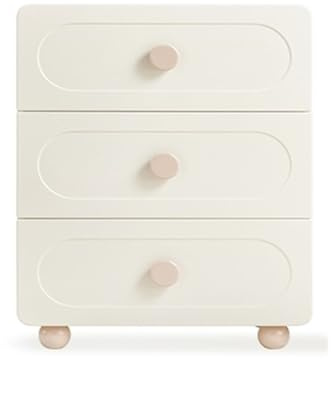 MENGLI-2024 Kommode Kommode mit Schubladen, Schubladenkommode aus Holz mit Schienen for Schlafzimmer, Wohnzimmer, Flur, Kinderzimmer, Weiß(60 * 43 * 78cm)
