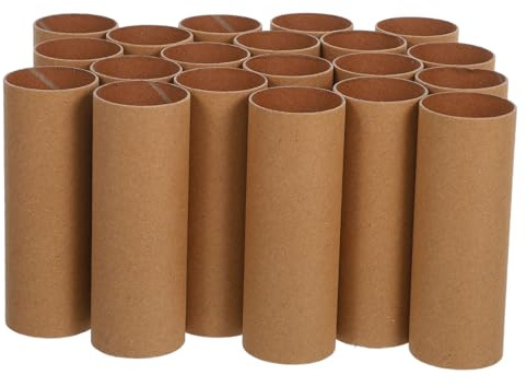 Handgefertigte Papierröhre für Bastelarbeiten, 20 Stück Braun, Zylindrisch | Papier, Leicht und Tragbar, Bemalbar für Innen, Schulaktivitäten und Kreative Selbstgemacht Projekte
