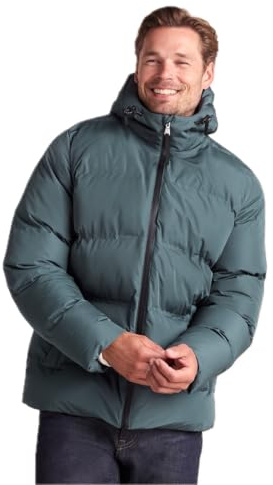 TOG24 Menka Mens Windproof Quilted Jacket, Hood Zip Winter Waterproof Rain | Coat, Padded, DWR coating, Ribbed cuffs, Adjustable hem, Toggle adjusters, Relaxed fit, Boxy fit