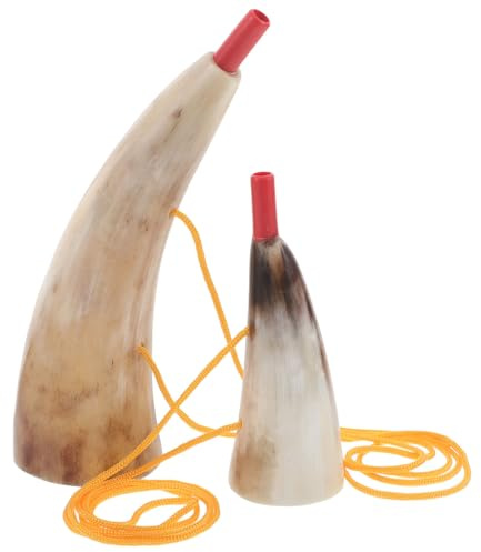 TOYANDONA 2 Stück Wikinger-Ochsenhorn-Trompete – mittelalterliches Kriegshorn für Halloween-Partys, Festivals und Piraten-Cosplay-Partys, mittelalterliches Instrument