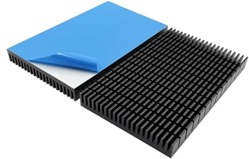 Large Heat sink 150x93x15 mm/ 5.9x3.66x0.59 inch + Thermal Conductive Adhesive Tape, High Power Heatsink Module Cooler Fin for PCB Board LED Motherboard Cooling GPU Backplate Radiator Routers RTX 3090