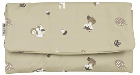 Meyco Reisewickelunterlage Wickelauflage Forest Animals Sand | für unterwegs - praktische Taschen - wasserdicht & faltbar - einfach abwaschbar - Windeltasche