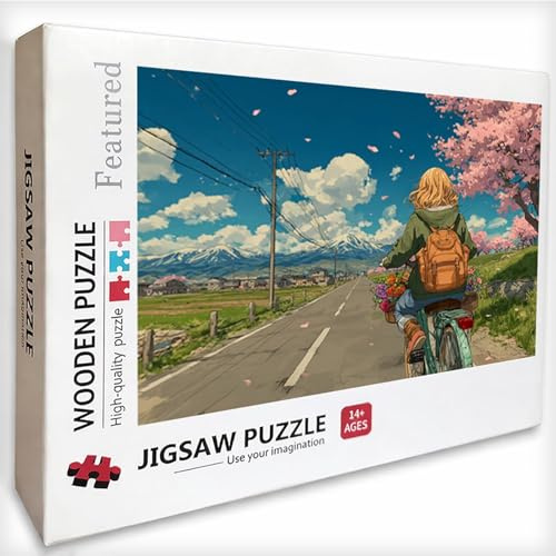 Landschaft Holz Puzzles 122x81cm Fahrrad Jigsaw Puzzles für Erwachsene 3000 Teile Mit Box, EIN Herausforderndes Rätsel Game, Geschenk Teenager, Für Geschenk, Geeignet für Männer und Frauen, N-1762