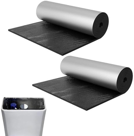 2PCS Toilet Cistern Insulation Liner, 100×40cm Toilet Tank Insulation Kit mit Aluminum Foil Self-Adhesive,Waterproof and Antifreeze Cover Thermal Insulations for Shower Bathtub Sink Bathroom