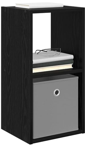vidaXL Nachttisch 2 pcs Schwarz Eichen-Optik 30,5 x 27 x 59,5 cm, Holz-Nachttisch, moderner Beistelltisch, vielseitiger Möbel, platzsparend, stylisch für Schlafzimmer