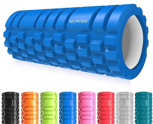 Faszienrolle und Schaumstoffrollen für Rücken von KG PHYSIO, Wirbelsäule & Beine - Foam Roller mit 3 Massagezonen, Massage Roller, Faszienrolle Rücken Rolle, Faszienrolle Wirbelsäule, Yoga Rolle