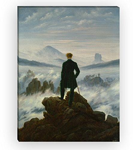 Wandkings Leinwandbilder von Caspar David Friedrich - Wähle EIN Motiv & Größe:Der Wanderer über dem Nebelmeer - 60 x 80 cm