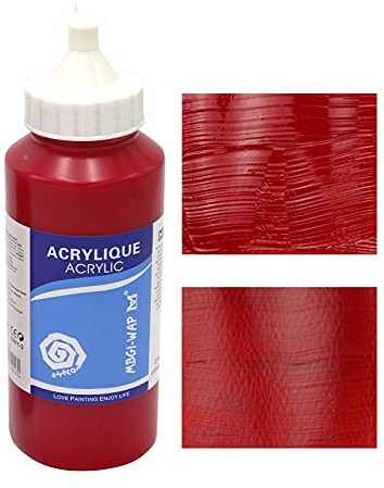 MAGI® Künstler-Acrylfarbe je 500 ml, in 24 feinen Farbtönen, freie Farbwahl, Acryl, Malfarbe im Dosiergebinde (10-crimson/purpurrot)