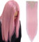 8PCS 18 Clips 26 Inch Straight Full Head Hair Extensions Clip in On Women Lady Hairpieces Synthetic - Light Pink(Length:66cm,Weight:140g)