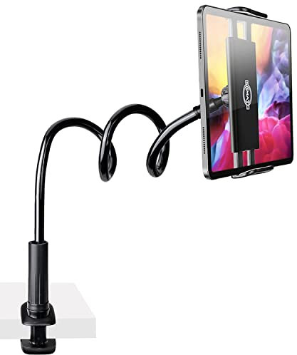 SRMATE Schwanenhals Tablet Halter, Lazy Tablet Halterung : Flexible Einstellbare Lang Arm Bett Halter für iPad Mini 2 3 4, Neu Pad Pro 2019, Pad Air, Phone, und Weitere 4,7-10,5 Zoll Ger?te