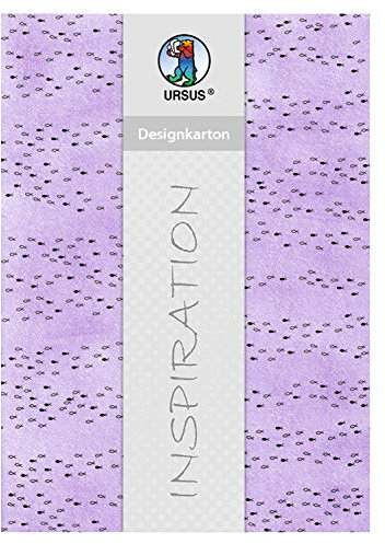 Ursus 62414604F - Designkarton, Halleluja, flieder, DIN A4, 200 g/qm, 5 Blatt, mit Banderole, beidseitig bedruckt, Vorderseite mit Motiv, Rückseite einfarbig, ideal für vielerlei Bastelarbeiten