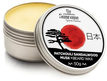Bartwachs Herren Japan Patchouli Patschuli Duft BARTSTOPPEL SUPREME COMPANY | Beard Balm für Perfektes Bartstyling (50g)