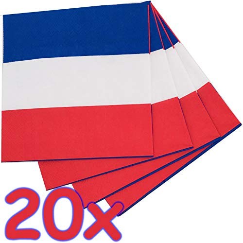 20 Servietten * NIEDERLANDE * für Party und Geburtstag | Holland Party Set Napkins Papierservietten Blau Weiß Rot