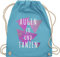 Turnbeutel Rucksack - Festival Zubehör - Augen zu und Tanzen lila - Unisize - Hellblau - festival-bag festivalbeutel konzert tanz beutelrucksäcke tasche für tänzer festivaltasche festivals dance