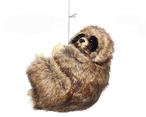 Kurt Adler Faultier-Figur, 10,2 cm, Braun, Hängendes Tier-Ornament aus Kunststoff und Polyester für Erwachsene, Halloween, Urlaub