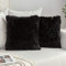 MIULEE 2er Set Kissenbezüge Künstlich Pelz Sofakissen Dekorative Dekokissen Kuschelkissen Plüschkissen Kuschelig Couchkissen Superweich Kissen Flauschig Kissenbezug für Sofa 50x50 cm Schwarz