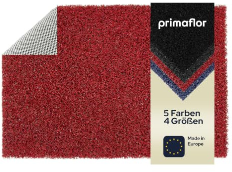Primaflor Schmutzfangmatte Lorenzo | 60 x 40 cm | Rot | Fußmatte, Eingangsmatte, Fußabtreter und Türvorleger; 15 mm Vinyl-Schlingenstruktur, rutschhemmend, für innen und außen
