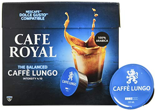 Café Royal Lungo 48 capsules Compatibles avec le système Nescafé (R)* Dolce Gusto (R)* - Lot de 3X16 - intensité 4/10 - certifié UTZ - 100% Arabica