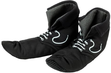 Micki & Friends Pippi Langstrumpf Jungen & Mädchen Schuhe in Schwarz – Hausschuhe für Kinder & Kinderschuhe – Faschingskostüm & Halloween Kostüm Schuhe für Kinder