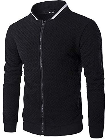 VANVENE Mens Full Zip Hooded Fleece Sweatshirt - Casual Long Sleeve Lightweight Active Jacket Black XXL