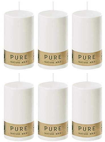 Wenzel Pure Kerze Safe Candle 13x7cm Natural, weiß (6 Stück)