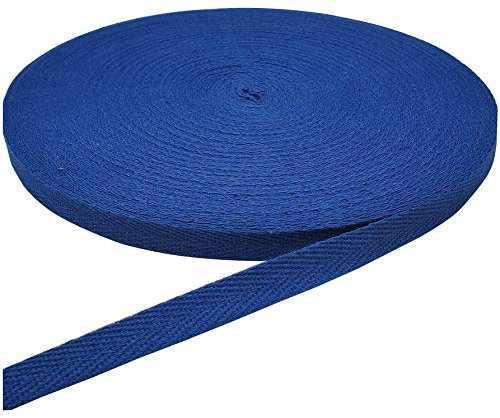 45,7 m Fischgrätenband, Baumwollband zum Nähen (dunkelblau, 0,95 cm)