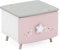 habeig Nachtkommode Echtolz + MDF Mädchen Kinderzimmer Nachttisch Nachtkonsole Nachtschrank Nachtkästch (Rosa/Weiss #442)