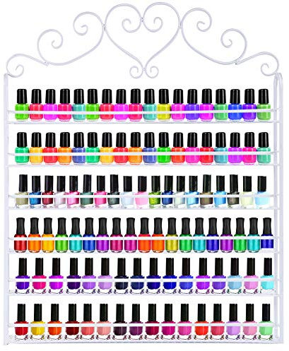 Ejoyous 6 Tiers Nail Polish Organizer Holder, Nail Polish Wall Rack, Polish Organiser, Can hold 180 nail polishes, Polish Display Holder, for Home Beauty Salon Office 23.8 * 2.1 * 28 inch
