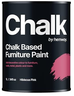 Hemway - Premium Chalk Paint - Hibiscus Pink 1 L | Chalky Matt Shabby Chic Finish for Interior Furniture & Walls | Quick Dry & 1 Coat