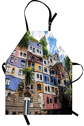 ABAKUHAUS Österreich Kochschürze, Europäische Landmark Buildings, Höhenverstellbar Klare Farben ohne verblassen, Mehrfarbig