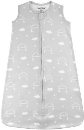 Baby Schlafsack 1.0 TOG, Bio-Baumwolle, Tragbare Babydecke, Schlafsack mit 2-Wege-Reißverschluss, Ganzjahres-Baby-Schlafsack, Kleinkind Junge Mädchen Neugeborenes, Clouds, X-Large (18-24 Months)
